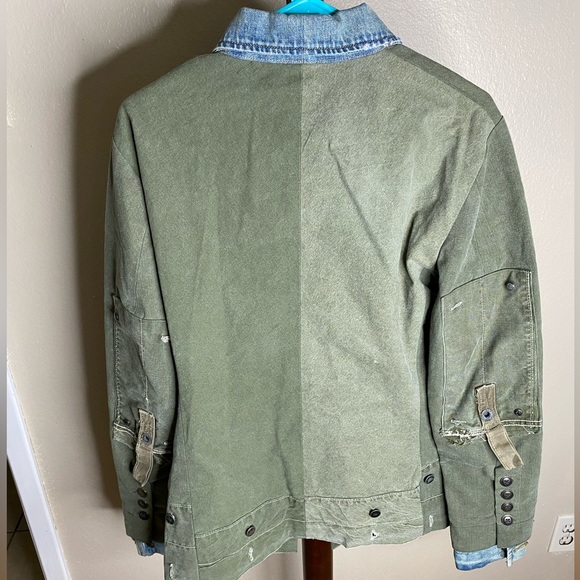 Greg Lauren two tone denim jacket men size small - Picture 2 of 4